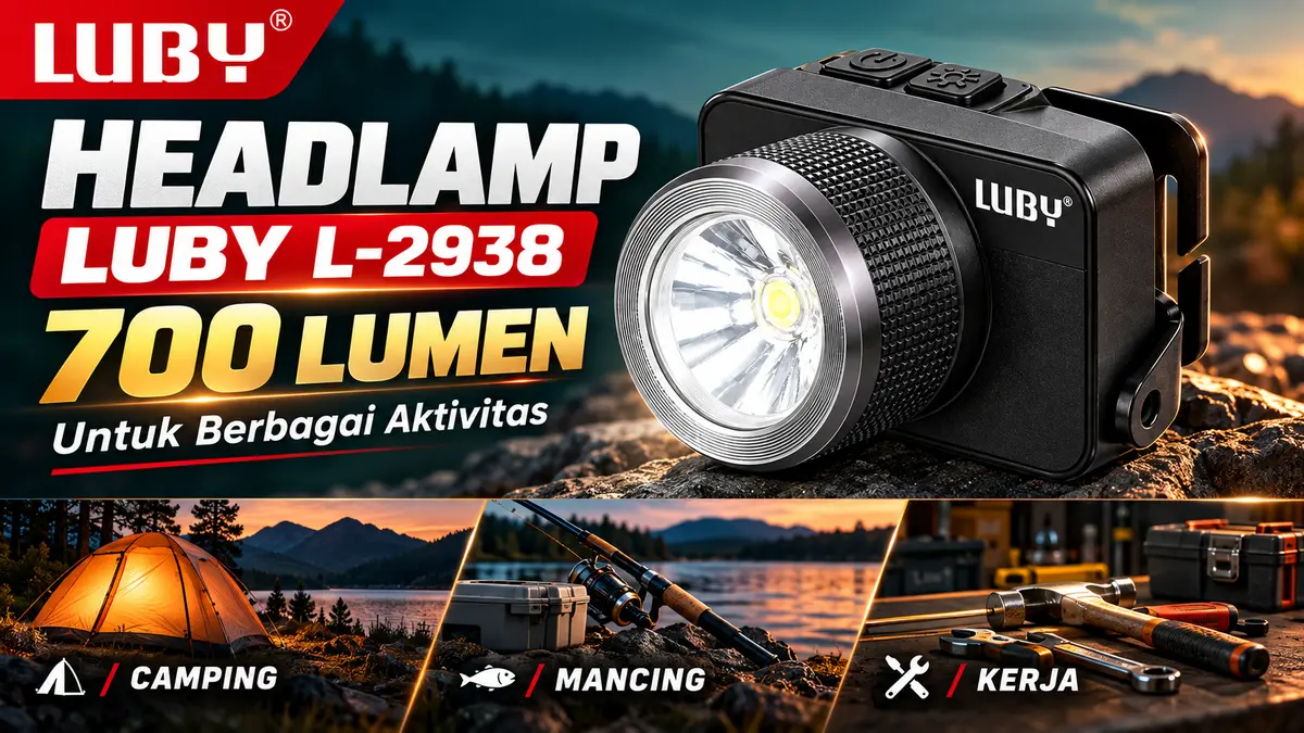 Headlamp LUBY L-2938 Senter Kepala 700 Lumen untuk Berbagai Aktivitas