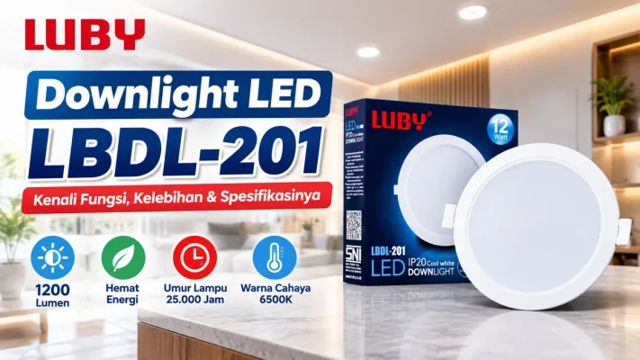 LUBY Downlight LED LBDL-201 Lampu Plafon Minimalis dengan Cahaya Terang dan Efisien